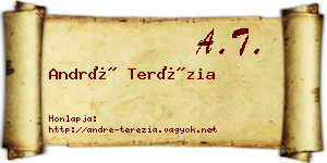 André Terézia névjegykártya